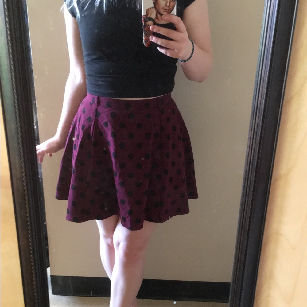Polka dot mini skirt
